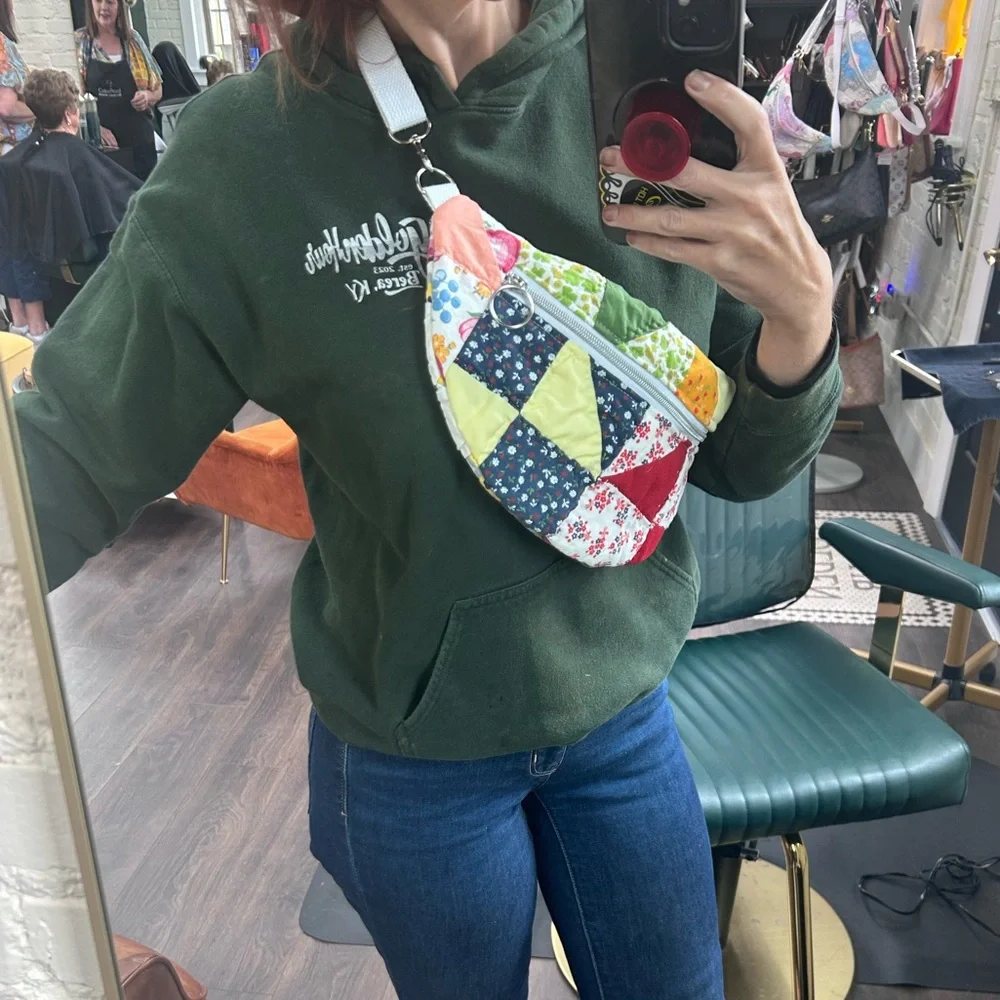 Patchwork Quilted Waist Bag - Multicolor
